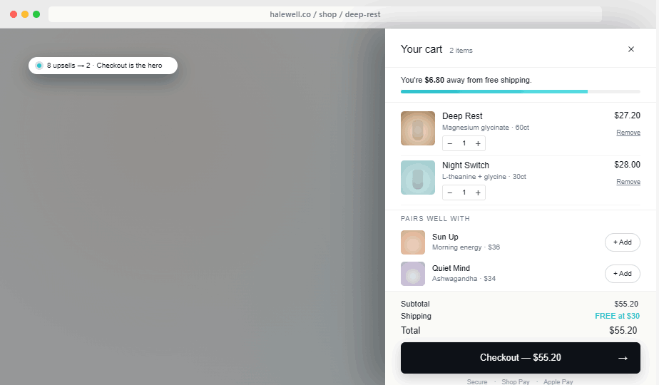 Drop screenshot · Cart Drawer