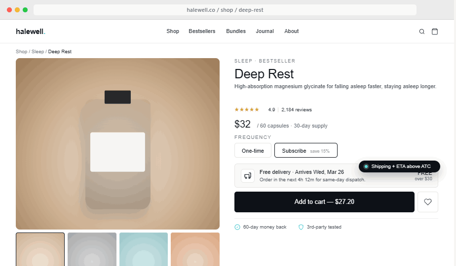 Drop screenshot · Product Detail Page